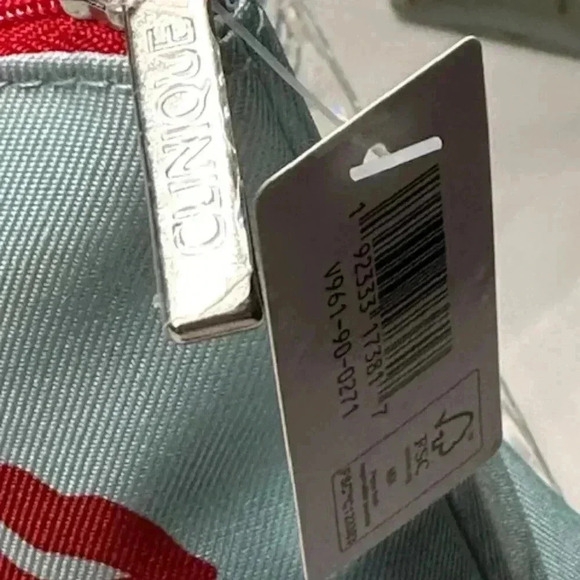 Kate Spade Clinique Blue Red Lip Cosmetic Makeup Bag NWT! - Picture 3 of 6